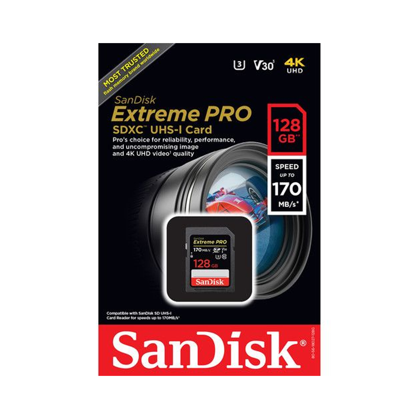 Мемориска картичка SanDisk Extreme PRO 128 GB 170MB/s
